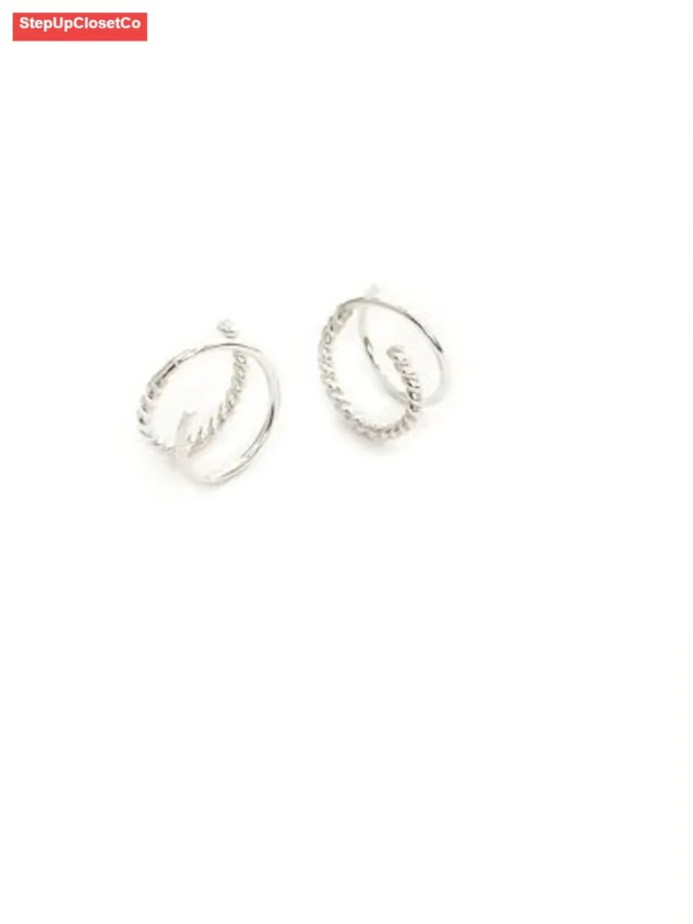 Rope Twist Huggie Hoop Earrings, Double Hoop Design, .925 Sterling Silver Dainty